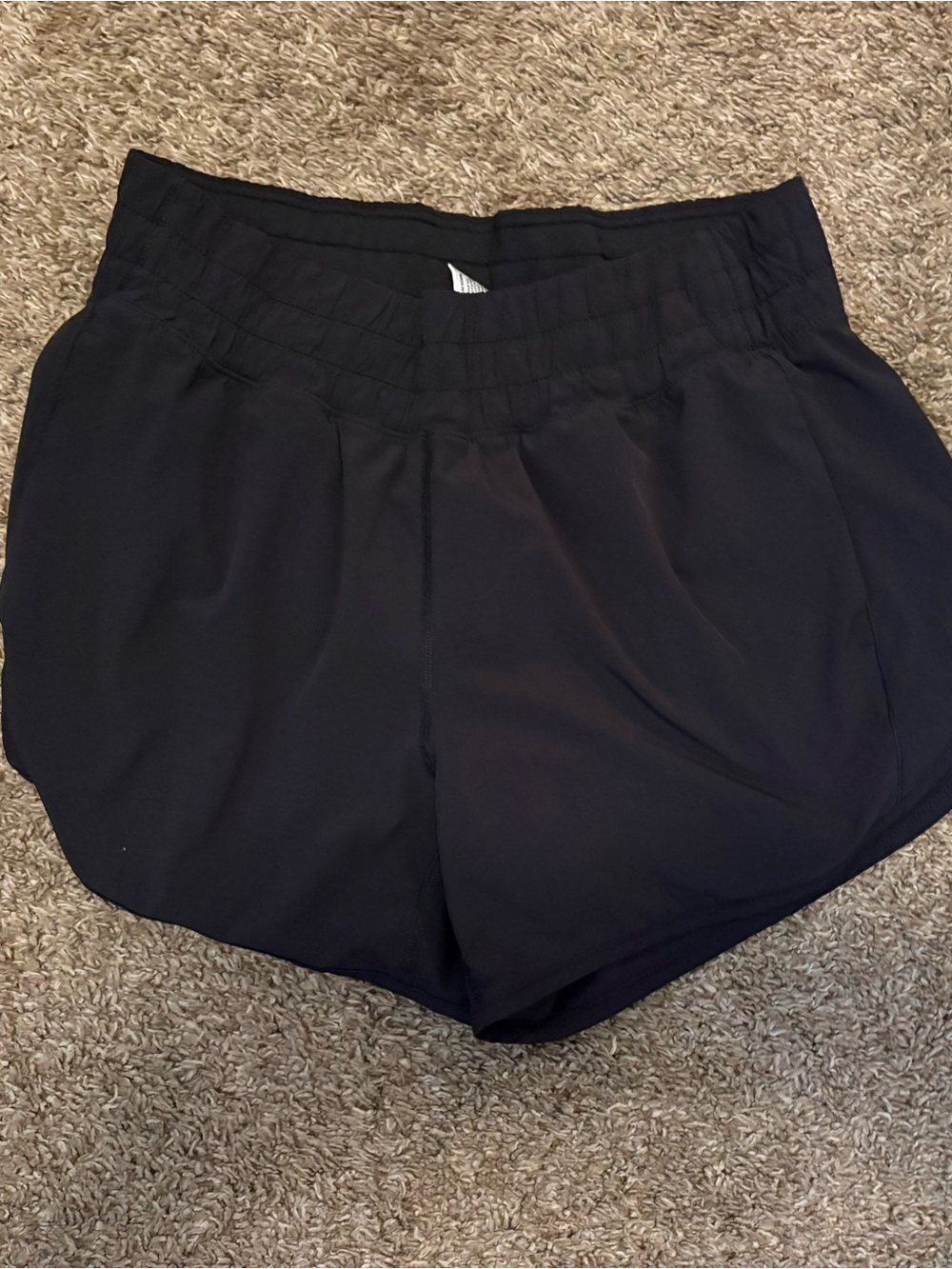 Member's Mark Active Short Women's Black Pull On Elastic Waist Solid Blend Med